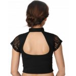 Black Colour Cotton Lycra Plain Stitched Blouse