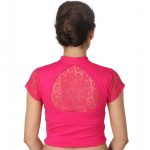 Pink Colour Shimmer Plain Stitched Blouse