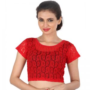 Red Colour Cotton Plain Stitched Blouse