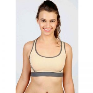 Skin Cotton Lycra Fitness Padded Stretch Sports Bra