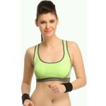 Green Cotton Lycra Fitness Padded Stretch Sports Bra