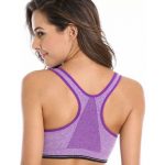 Purple Cotton Fitness Padded Stretch Sports Bra