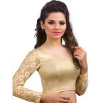 Gold Colour Cotton Plain Stitched Blouse