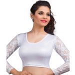 Silver Colour Cotton Plain Stitched Blouse