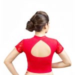 Red Colour Cotton Lycra Plain Stitched Blouse