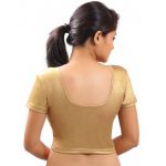 Gold Colour Lycra Plain Stitched Blouse