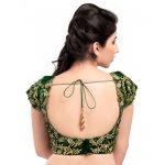 Green Velvel Embroidery And Cut Work Stitched Blouse