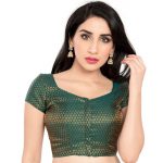 Rama Green Brocade Prints Stitched Blouse