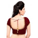 Maroon Velvet Diamonds Embellishments Stitched Blouse