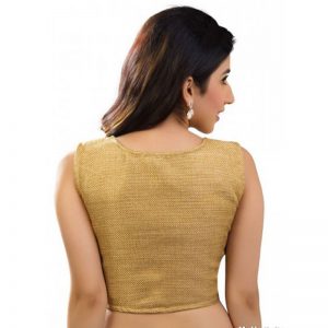 Golden Jute Plan Stitched Blouse