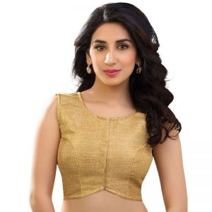 Golden Jute Plan Stitched Blouse