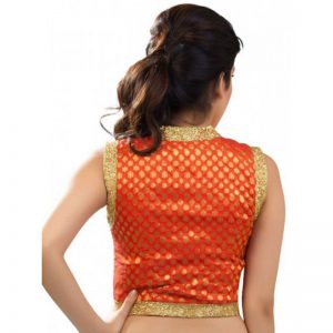 Red Brocade Sequence Work Stitched Blouse