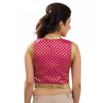 Pink Brocade Sequence Work Stitched Blouse