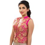 Pink Net Embroidered Stitched Blouse