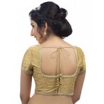 Gold Dupion Silk Embroidered Stitched Blouse