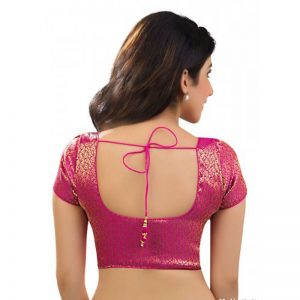 Pink Brocade Embroidered Readymade Blouse