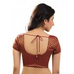 Maroon Brocade Embroidered Readymade Blouse