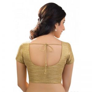 Gold Brocade Embroidered Readymade Blouse