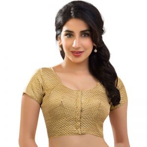 Gold Brocade Embroidered Readymade Blouse