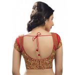 Red Net Embroidery Readymade Blouse