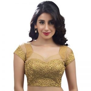 Gold Net Embroidery Readymade Blouse
