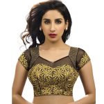 Black Net Embroidery Readymade Blouse