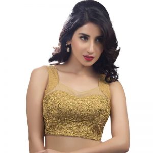 Gold Net Embroidery Readymade Blouse