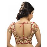 Red Dupion Silk Embroidery Readymade Blouse