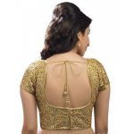 Gold Dupion Silk Zari Work Readymade Blouse