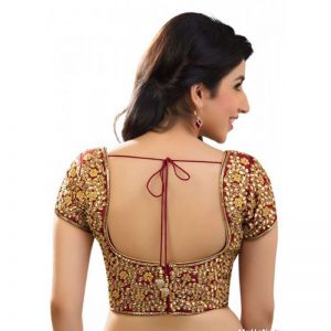 Maroon Dupion Silk Zari Work Readymade Blouse