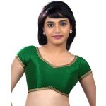 Green Dupion Silk Lace Work Readymade Blouse