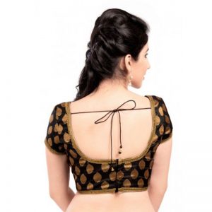 Black Brocade Embroidered Readymade Blouse