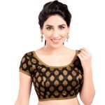 Black Brocade Embroidered Readymade Blouse