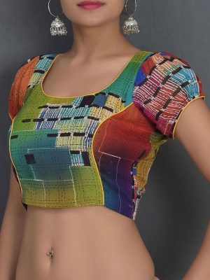 Multicolor Georgette Printed Readymade Blouse