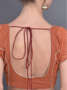Rust Georgette Printed Readymade Blouse