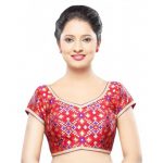 Red Net Embrodiery Readymade Blouse