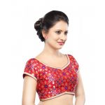 Red Net Embrodiery Readymade Blouse