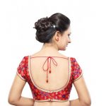 Red Net Embrodiery Readymade Blouse