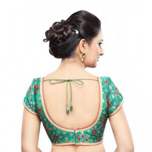 Green Net Embrodiery Readymade Blouse
