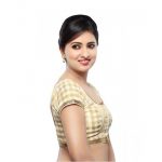 White Dupion Silk Prints Readymade Blouse