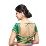 Green Dupion Silk Lace Work Readymade Blouse