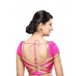 Pink Dupion Silk Lace Work Readymade Blouse