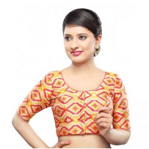 Yellow Patola Woven Readymade Blouse