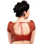 Red Brocade Woven Readymade Blouse