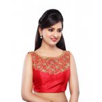 Red Dupion Silk Zari Work Readymade Blouse