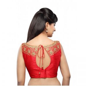 Red Dupion Silk Zari Work Readymade Blouse