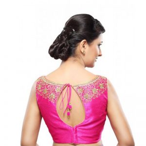 Pink Dupion Silk Zari Work Readymade Blouse