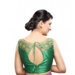 Green Dupion Silk Zari Work Readymade Blouse