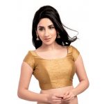 Gold Dupion Silk Embellished And Stones Work Readymade Blouse