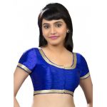 Royal Blue Dupion Silk Lace Work Readymade Blouse